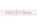 Happy Birthday pink gold banner for 18th birthday - 274 cm - 1 pcs.