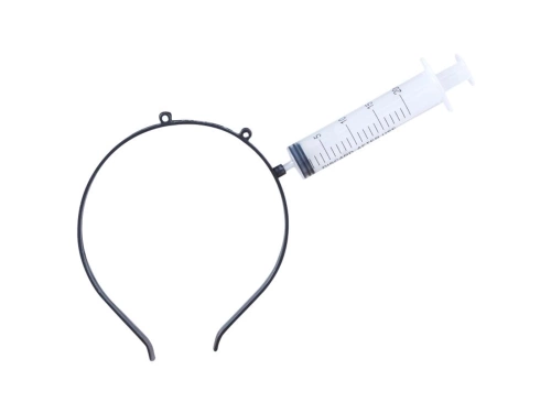 Tiara with syringe
