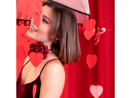 Paper garland Hearts red - 500 cm - 1 pcs.