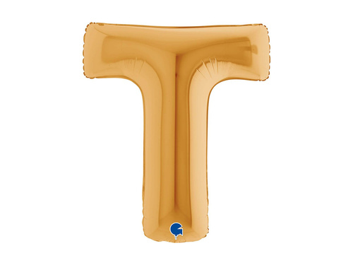 Balon foliowy literka T złoty - 40" - 1 szt.