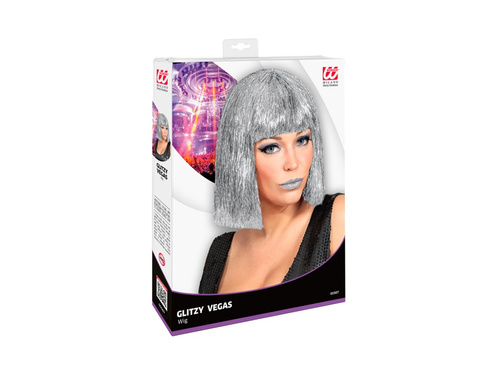 Srebrna peruka Glitzy Vegas
