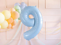 Number 9 Sky blue Foil Balloon - 72 cm - 1 pc