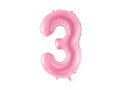 Foil balloon number 3 pink - 86 cm - 1 pc.