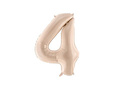 Balon foliowy cyfra 4 ciemnobeżowa - 72 cm - 1 szt.