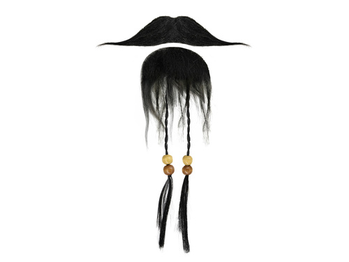 Sztuczna broda i wąsy - czarne - 1 op.