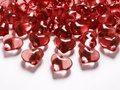 Crystal hearts - red - 2,1 cm - 30 pcs.
