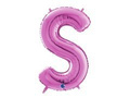 SuperShape Letter "S" Pink Foil Balloon - 66 cm - 1 pc