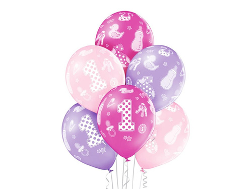 Printed balloons for birthday - 12" - 6 pcs.