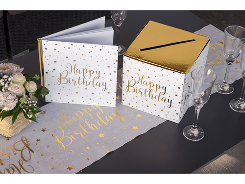Happy Birthday white guest book