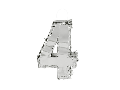 Piniata Cyfra 4 srebrna