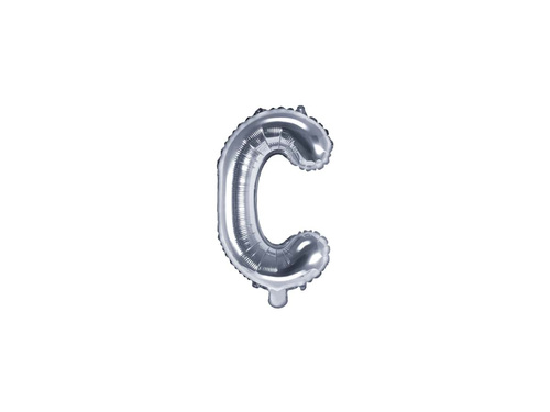 Foil balloon letter "C" silver - 35 cm