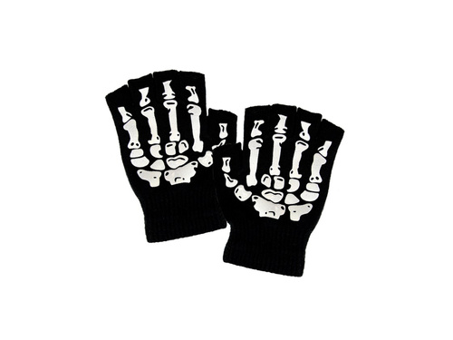 Wełniane rękawiczki kościotrupa bez palców