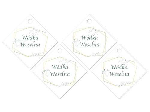 Ribbon pendants for wedding vodka - 12 pcs.