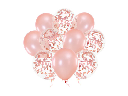 Set of rose gold balloons - 30 cm - 10 pcs.