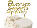 Gold mirrored plexiglass cake topper First Holy Communion