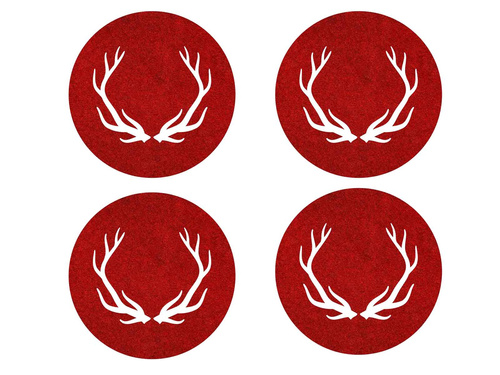 Podstawka pod kubek - Renifer - 10 cm - 4 szt.