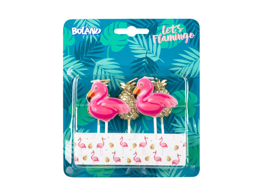 Świeczki Pikery Flamingi i Ananasy - 5 szt.