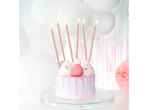 Birthday candles, rose gold - 12 pcs