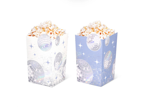 Silver Disco popcorn boxes - 6 pcs.