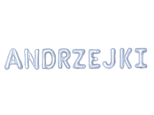 Zestaw balonów foliowych Andrzejki srebrny - 35 cm