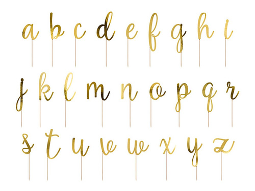 Golden Alphabet cake topper - 53 pcs.