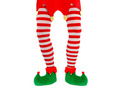 Rajstopy elfa w czerwono-białe paski