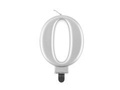 Silver metallic number candle - 0 - zero