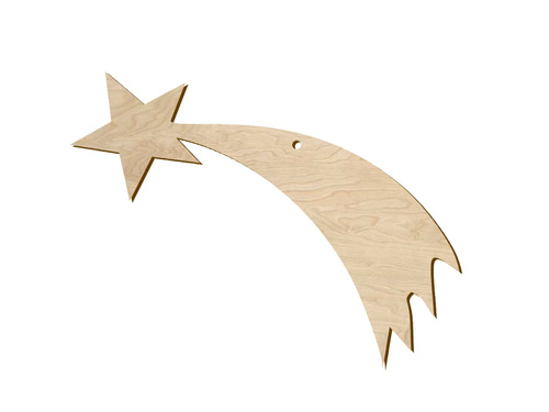 Zawieszka drewniana Gwiazda Betlejemska - 18 cm - 1 szt.