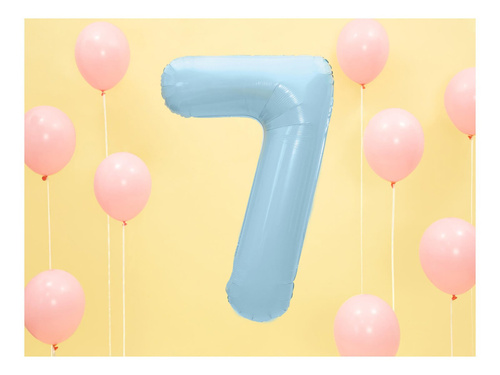 Foil balloon number 7 blue - 86 cm - 1 pc.