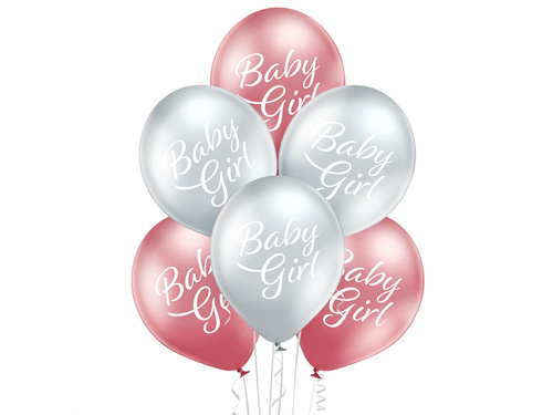 Baby Girl Glossy latex balloons - 30 cm - 6 pcs.