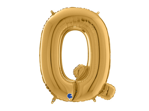 Balon foliowy złota litera Q - 66 cm - 1 szt.