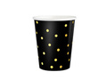 Paper cups black with gold dots - 220 ml - 6 pcs.