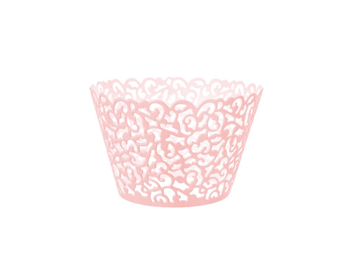 Pink openwork cupcake liners - 10 pcs.