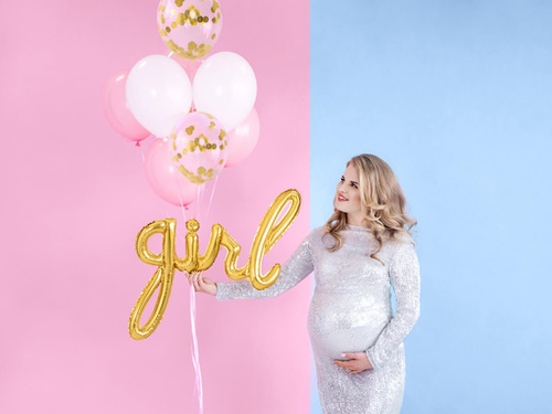Foil balloon gold inscription Girl - 77 x 70 cm