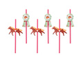 Drinking straws Horses - 6 pcs