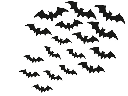 Wall decoration Bats - 24 pcs.