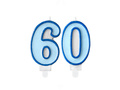 Number candles "60", blue, 2 pc