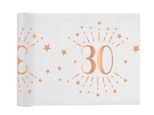 Table runner decoration printed for 30th birthday Sparkling pink gold - 30 cm x 5 m - 1 pc.