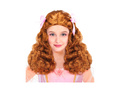 Peruka Łagodnej Księżniczki z satynowymi wstążkami, brązowa