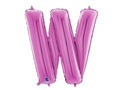 SuperShape Letter "W" Pink Foil Balloon - 66 cm - 1 pc