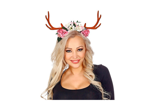 Opaska na głowę poroże z kwiatami
