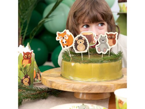 Forest Friends cake picks - 9 pcs.