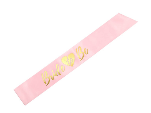 Pink sash with the inscription Bride to be - 1 piece.