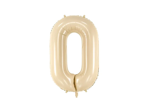 Number 0 Beige Foil Balloon - 72 cm - 1 pc