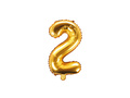 Foil balloon number 2 gold - 35 cm