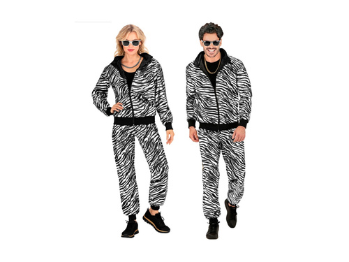 Strój imprezowy - srebrny metaliczny zebra (dres)