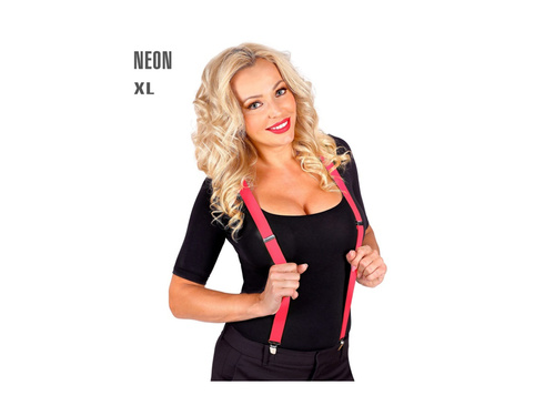 Neonowe różowe szelki disco