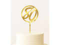 Gold mirrored plexiglass topper for 80th birthday cake
