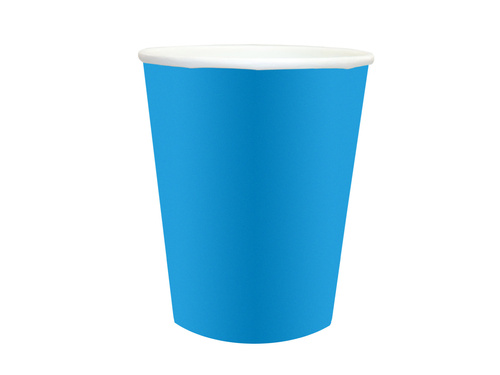 Kubeczki papierowe niebieskie - 250 ml - 6 szt.