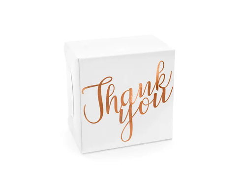 Decorative wedding cake box with the inscription Thank You - 10 pcs.